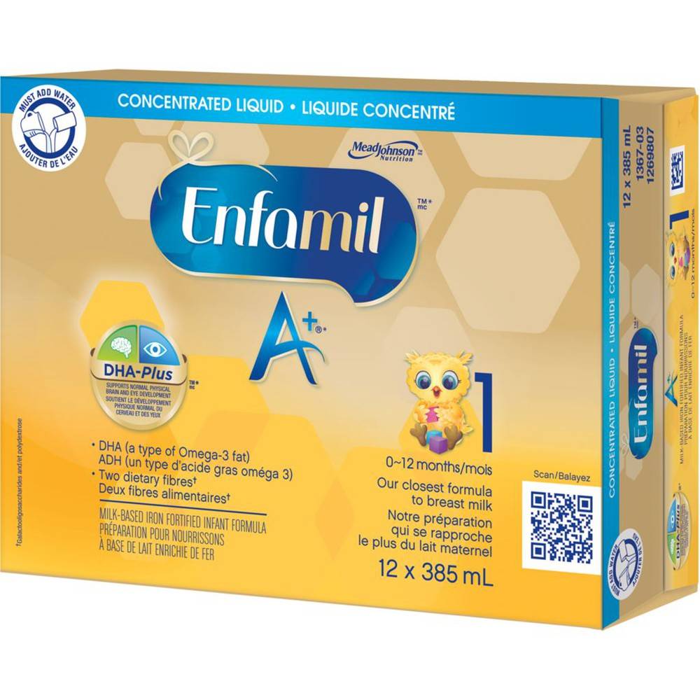 Enfamil A+ Infant Formula Liquid Concentrate Case (12 ct, 385 ml)