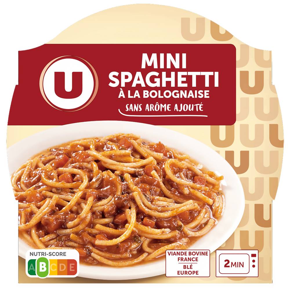 U - Spaghetti à la bolognaise barquette micro-ondable
