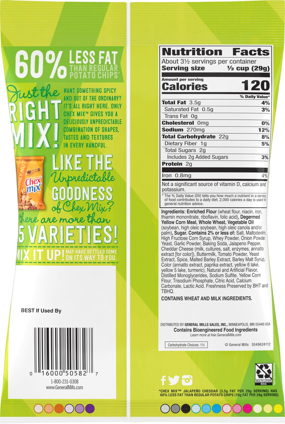 Chex Mix Spicy Snacks, Jalapeno Cheddar (3.75 oz) | Postmates
