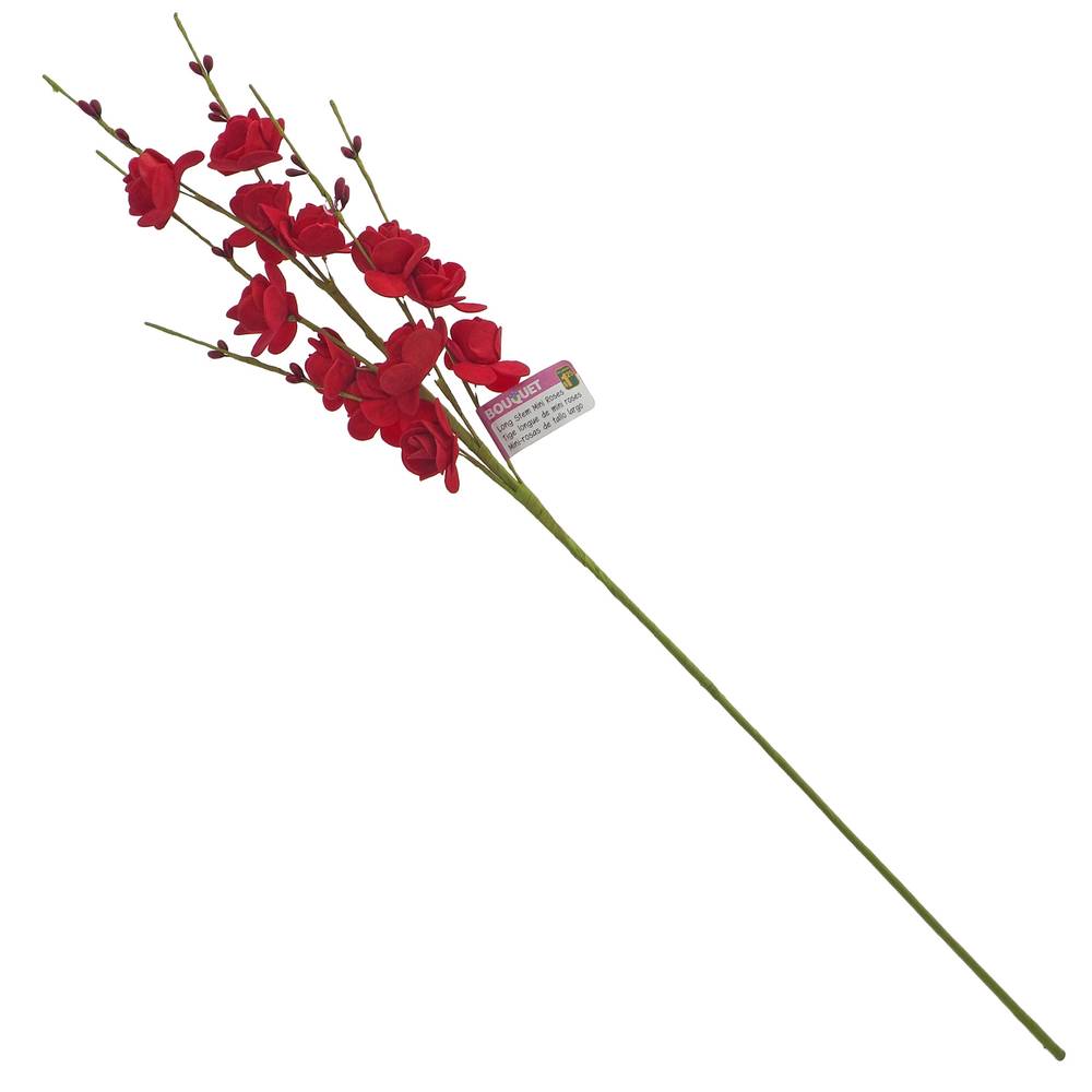 12 mini roses reliées p/une longue tige