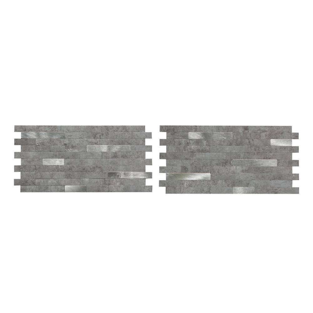 Aspect Collage 11.75 In. X 12 In. Metal And Composite Peel And Stick Backsplash In Cloud Shimmer