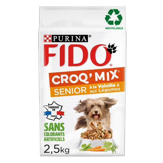Purina - Fido senior croq mix à la volaille & aux légumes (2,5kg)