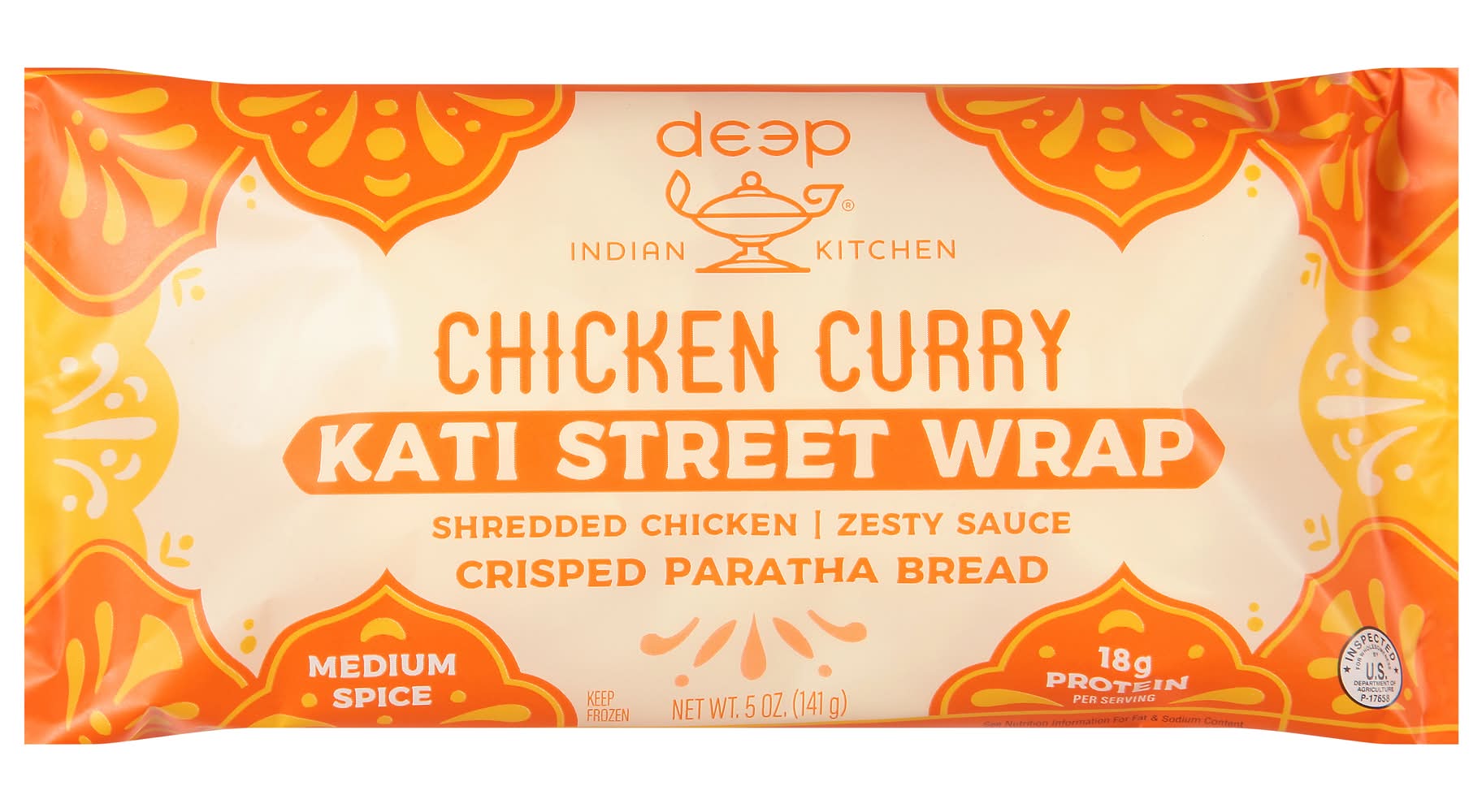 Deep Indian Kitchen Medium Spice Chicken Curry Kati Street Wrap (5 oz)