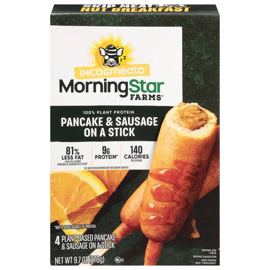 Morningstar Farms Incogmeato Pancake and Sausage on a Stick 100% Plant Protein