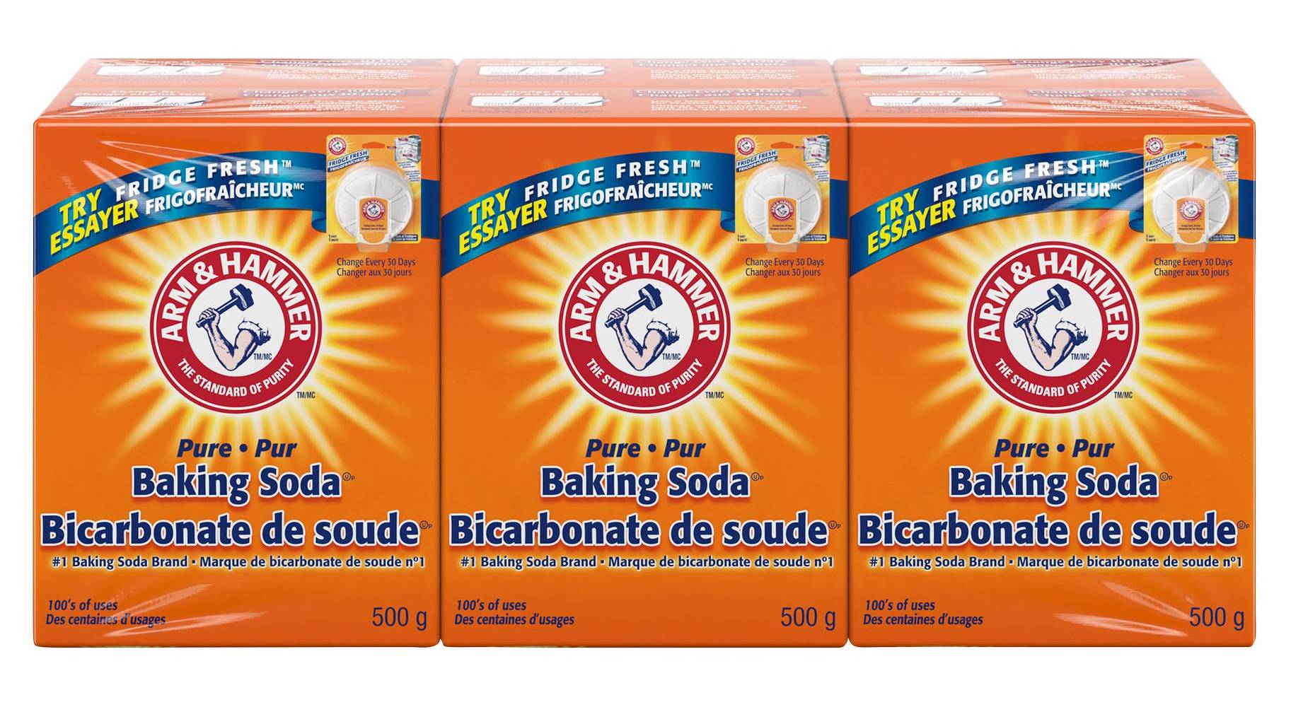 Arm & Hammer - Bicarbonate De Soude Pur, 6 × 500 G / Arm & Hammer Pure Baking Soda, 500 G, 6-Pack
