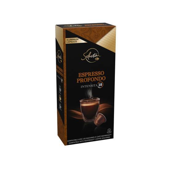 Carrefour Sélection - Café capsules espresso profondo intensité n°10 (10)