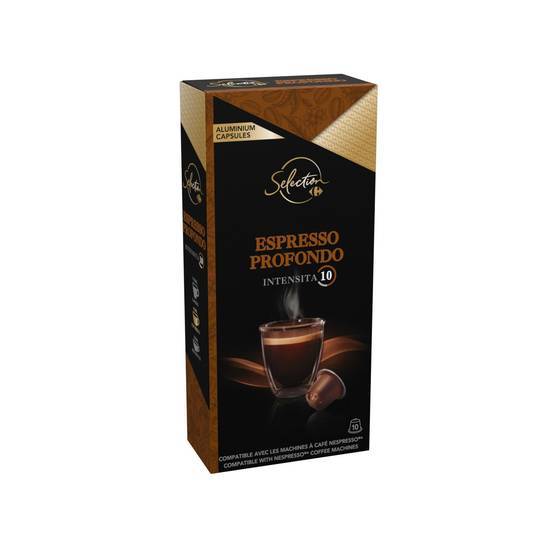 Carrefour Sélection - Café capsules espresso profondo intensité n°10 (10 pièces, 52 g)