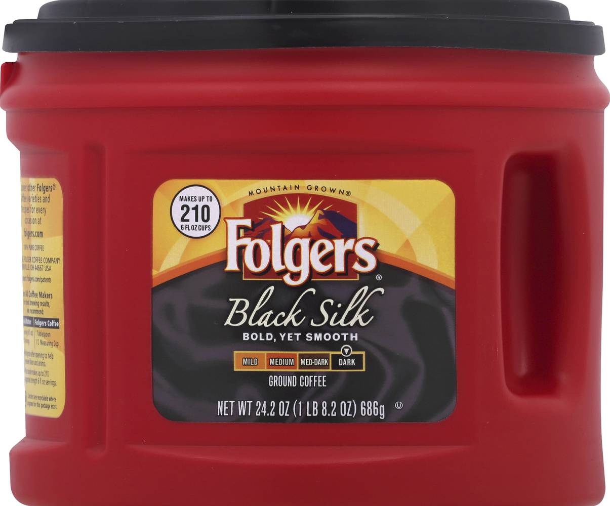 Folgers Black Silk Dark Roast Ground Coffee (1.51 lbs)