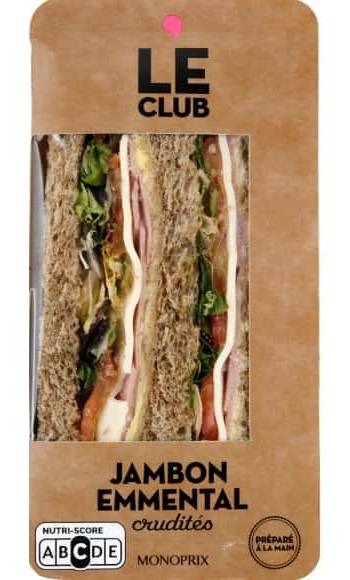 Monoprix - Le club sandwich jambon emmental et crudités (180g)
