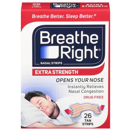 Breathe Right Extra Strength Nasal Congestion Relief Strips (26 ct)