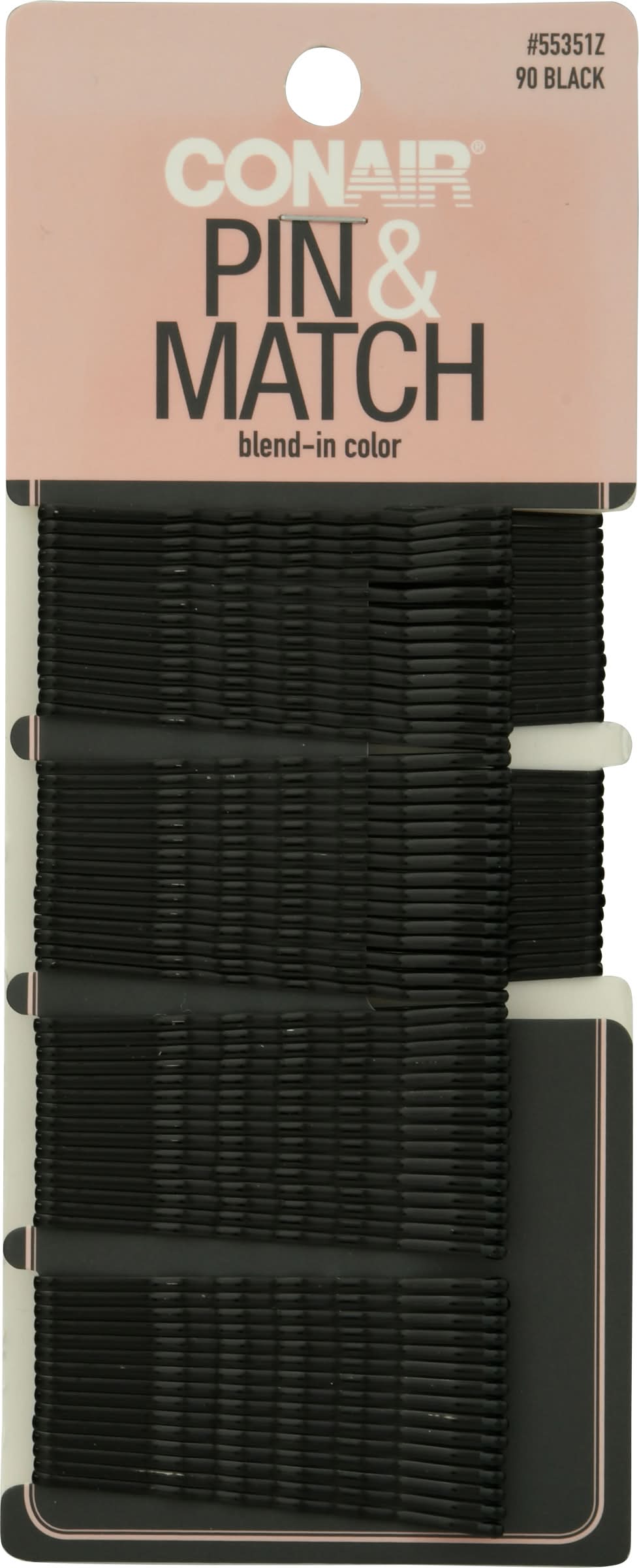 Conair Pin & Match Black Hair Pins, Black (3.2 oz, 90 ct)