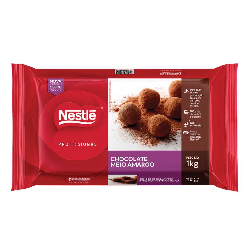 Nestlé cobertura de chocolate meio amargo professional (1 kg)