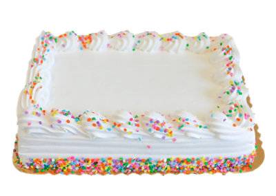 White Celebration Cake Bc 1/4 Sheet - Ea
