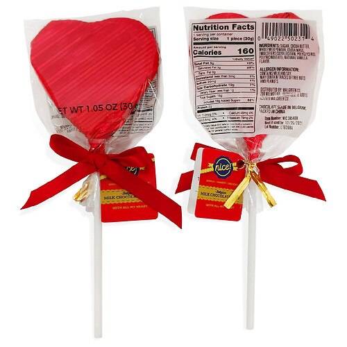 Order Nice! Valentine's Belgian Milk Chocolate Heart Lollipop - 1.05 oz food online from Walgreens store, Kingman on bringmethat.com