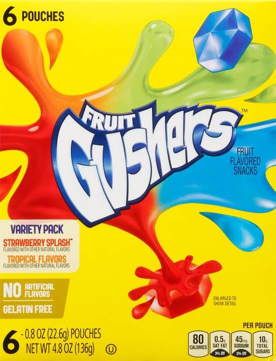 Fruit Gushers Strawberry Splash/Tropical Candy (6 ct)