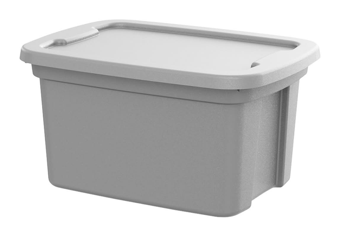 5 Gallon Gray Storage Tote With Lid 1 Count