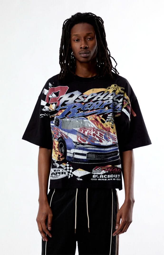 Men's Asphalt Reaper Cropped Boxy T-Shirt Black XL