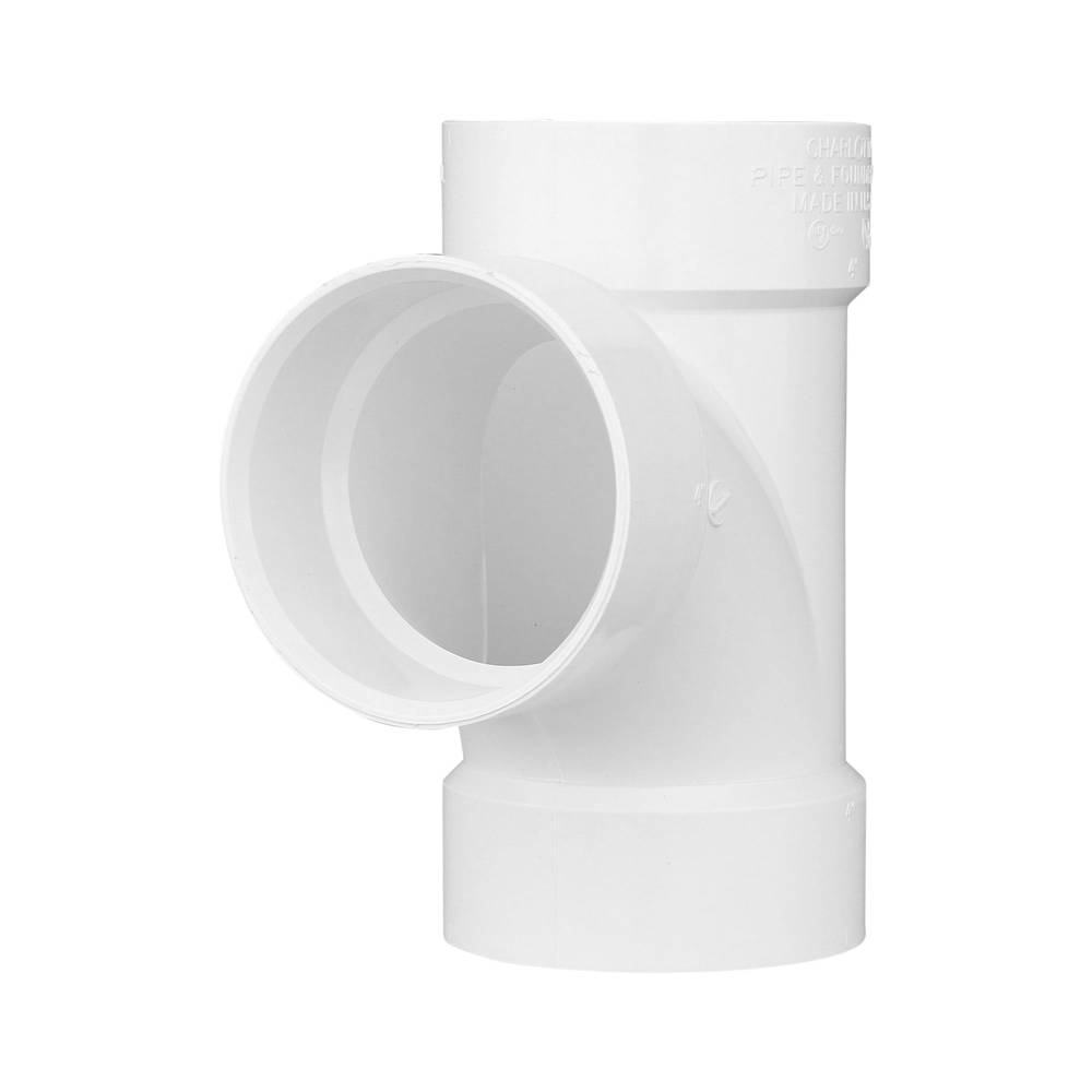 Charlotte Pipe 3-in x 3-in x 3-in PVC DWV Hub Sanitary Tee for Non-Potable Water Applications | PVC 00400  1200