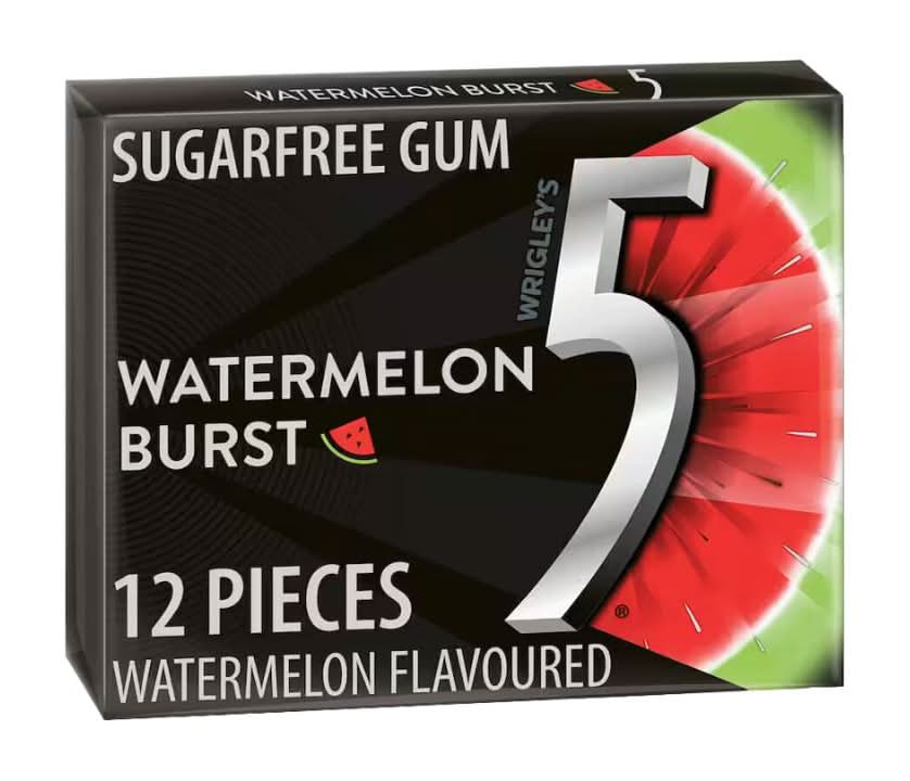Wrigleys 5 Gum Watermelon Burst 12pc