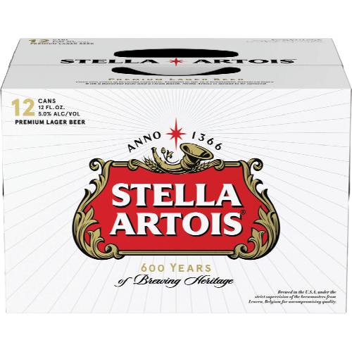 Stella Artois Lager Beer 12 Pack Cans