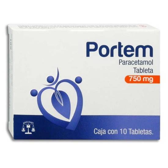Bruluart portem paracetamol tabletas 750 mg (10 piezas)