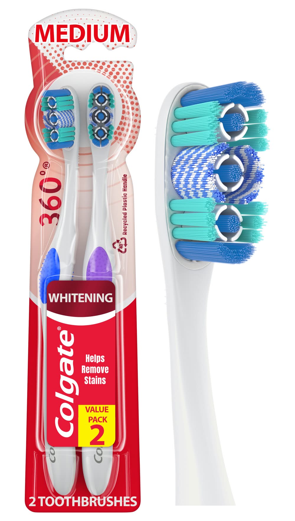 Colgate 360 Optic White Medium Toothbrushes (1.4 oz)