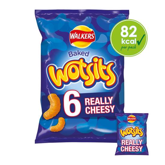 SAVE £0.95 Walkers Wotsits Really Cheesy Multipack Crisps Snacks 6x16.5g