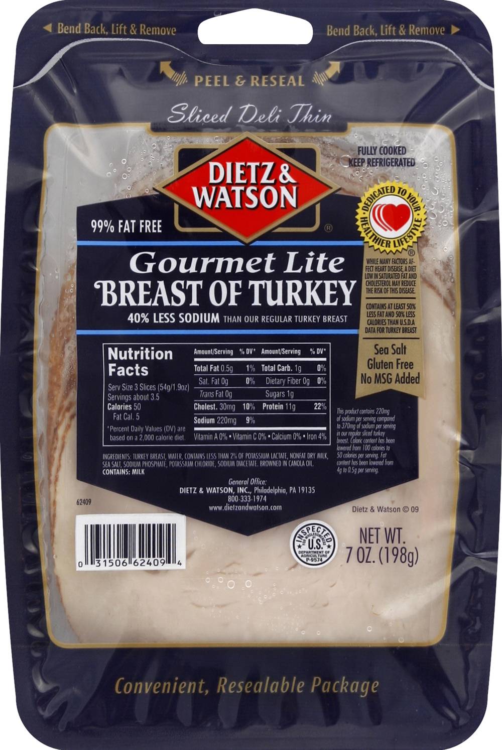 Dietz & Watson Gourmet Lite Turkey Breast (7 oz)