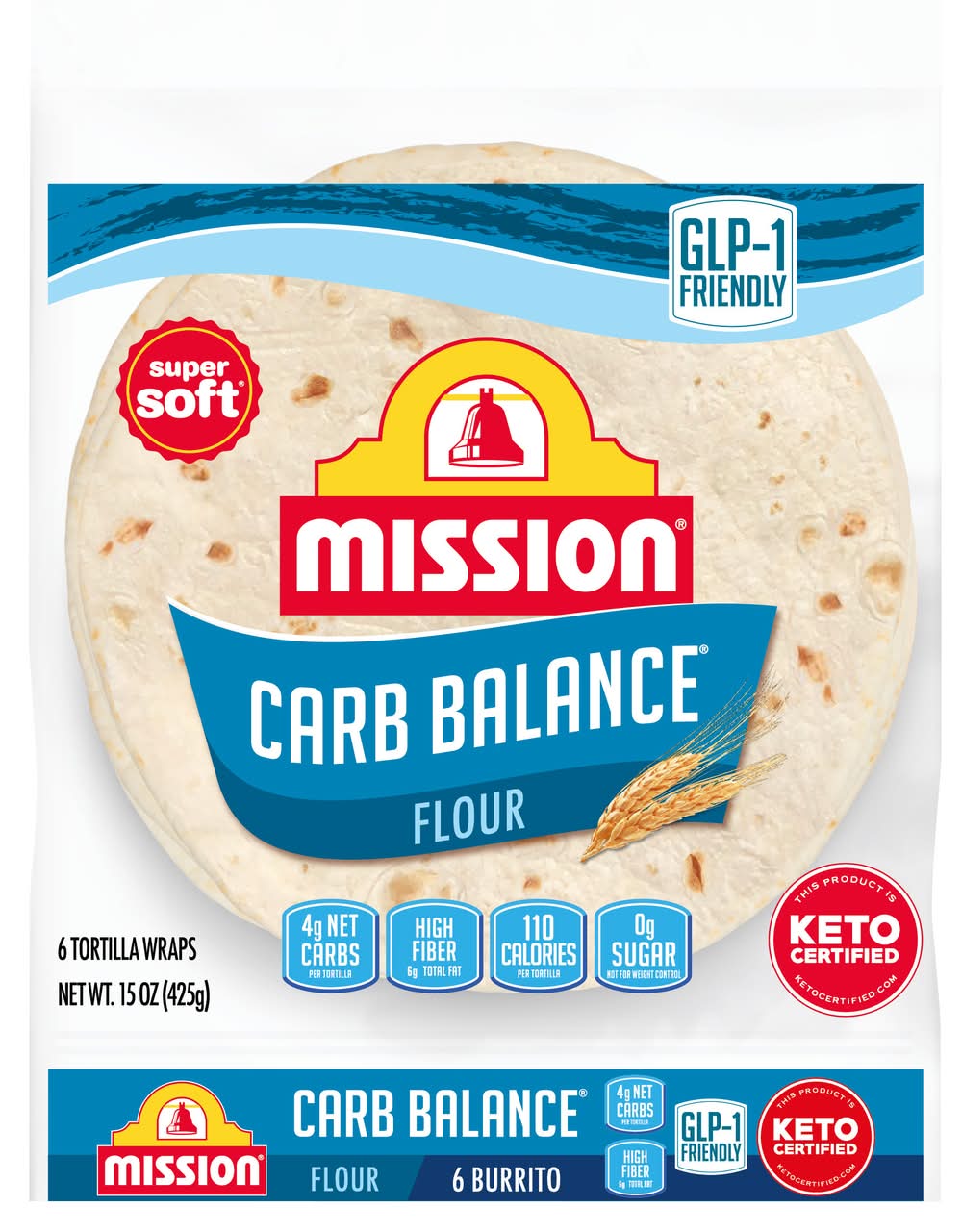 Mission Carb Balance Super Soft Flour Tortilla Wraps (15 oz, 6 ct)