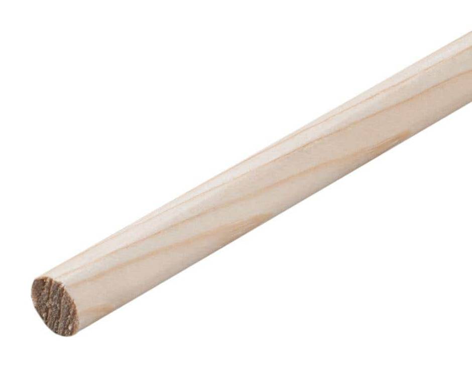 Raw Wood Round Dowel (0.5 X 48 Inches)