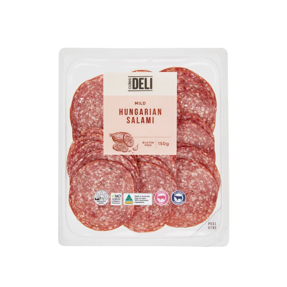 Coles Mild Hungarian Sliced Salami (150g)