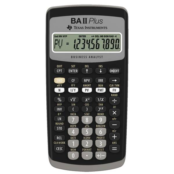 Texas Instruments Ba Ii Plus Financial Calculator, Gray