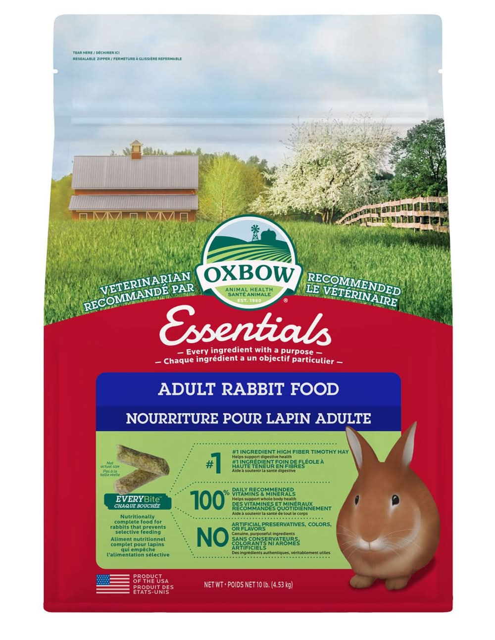 Oxbow Essentials Adult Rabbit Food, 10 lb