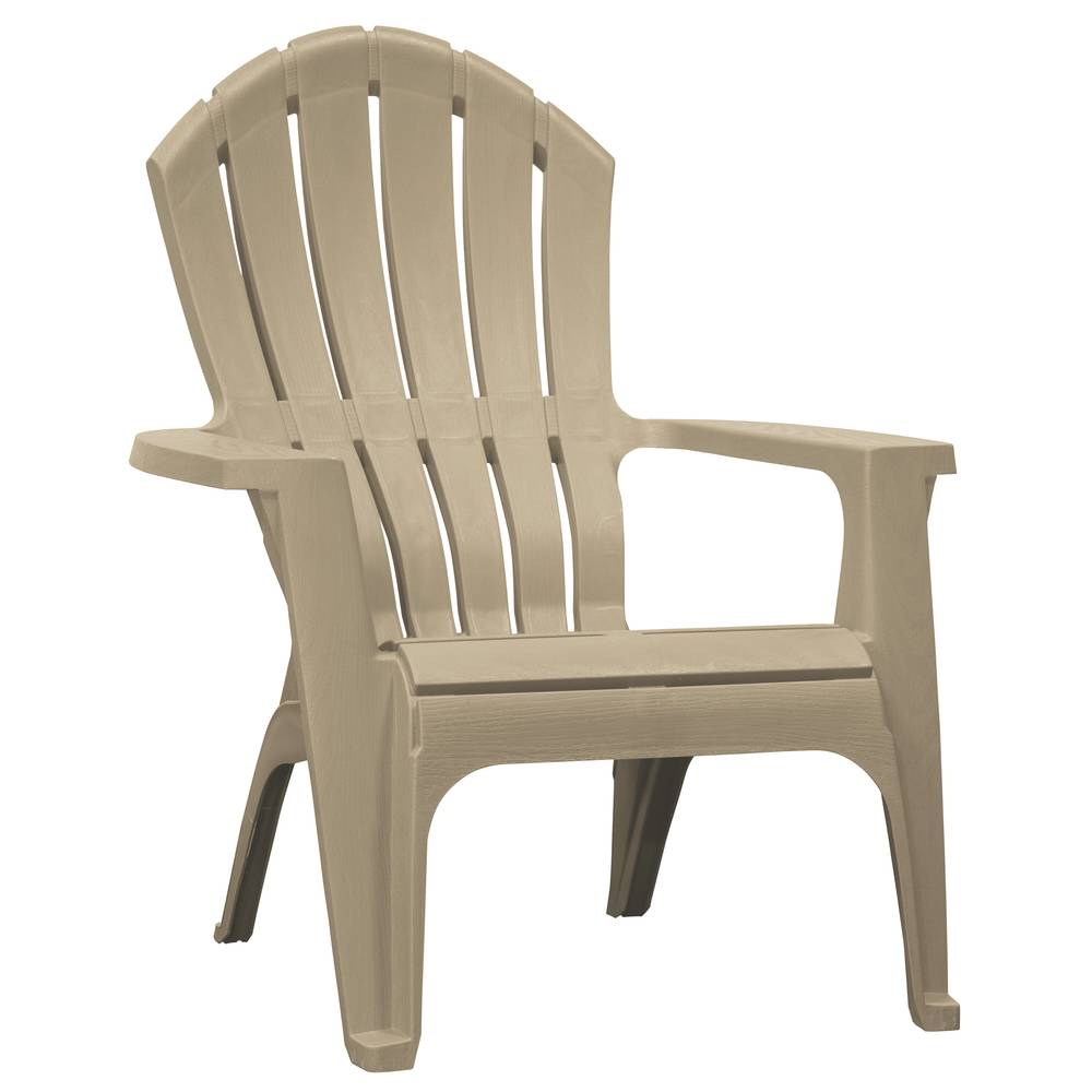 Adams PATIO Stackable Taupe Plastic Frame Stationary Adirondack Chair with Slat Seat | 8371-38-3700