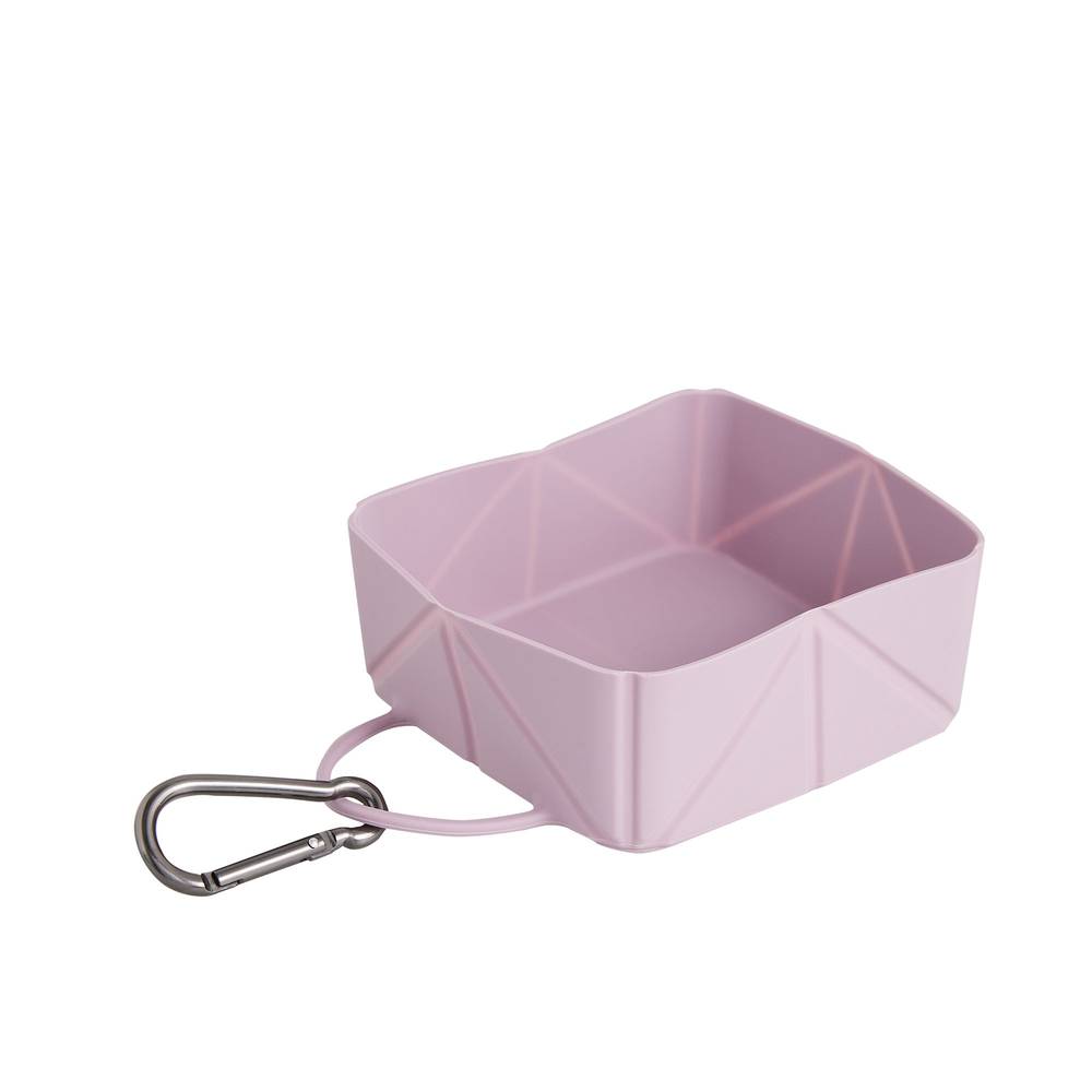 Top Paw Square Collapsible Bowl (Color: Purple)