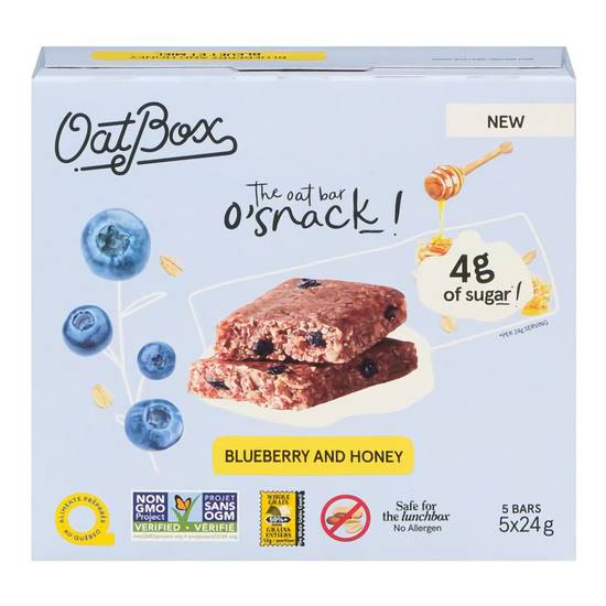 Oatbox Honey Blueberry Oat Snack Bars (5 x 24 g)