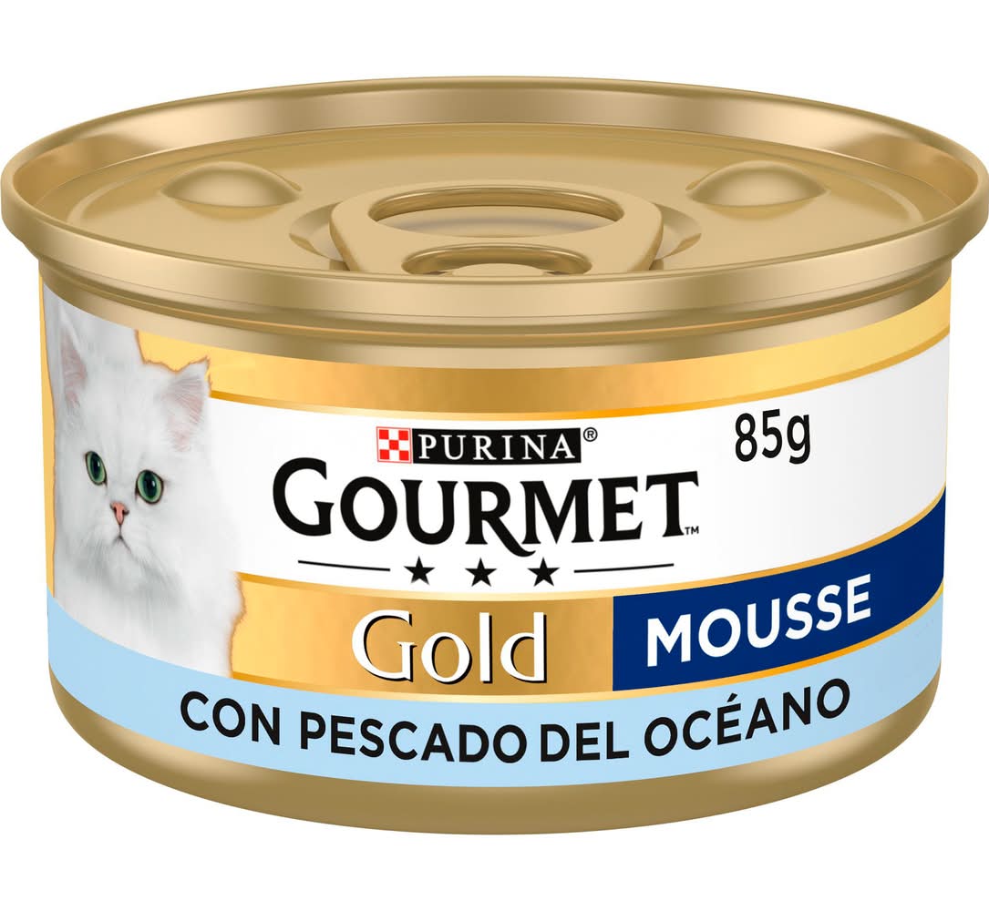 Gold mousse comida para gato con pescado de óceano · Gourmet - Adulto (85 g)