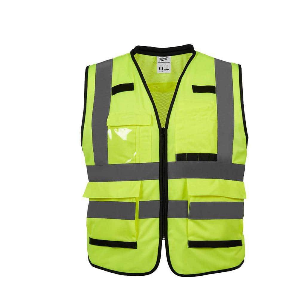 Milwaukee Performance Small/Medium Yellow Class 2 High Visibility Safety Vest With 15 Pockets