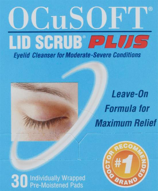Ocusoft Lid Scrub Plus Eyelid Cleanser Pre-Moistened Pads (30 ct)