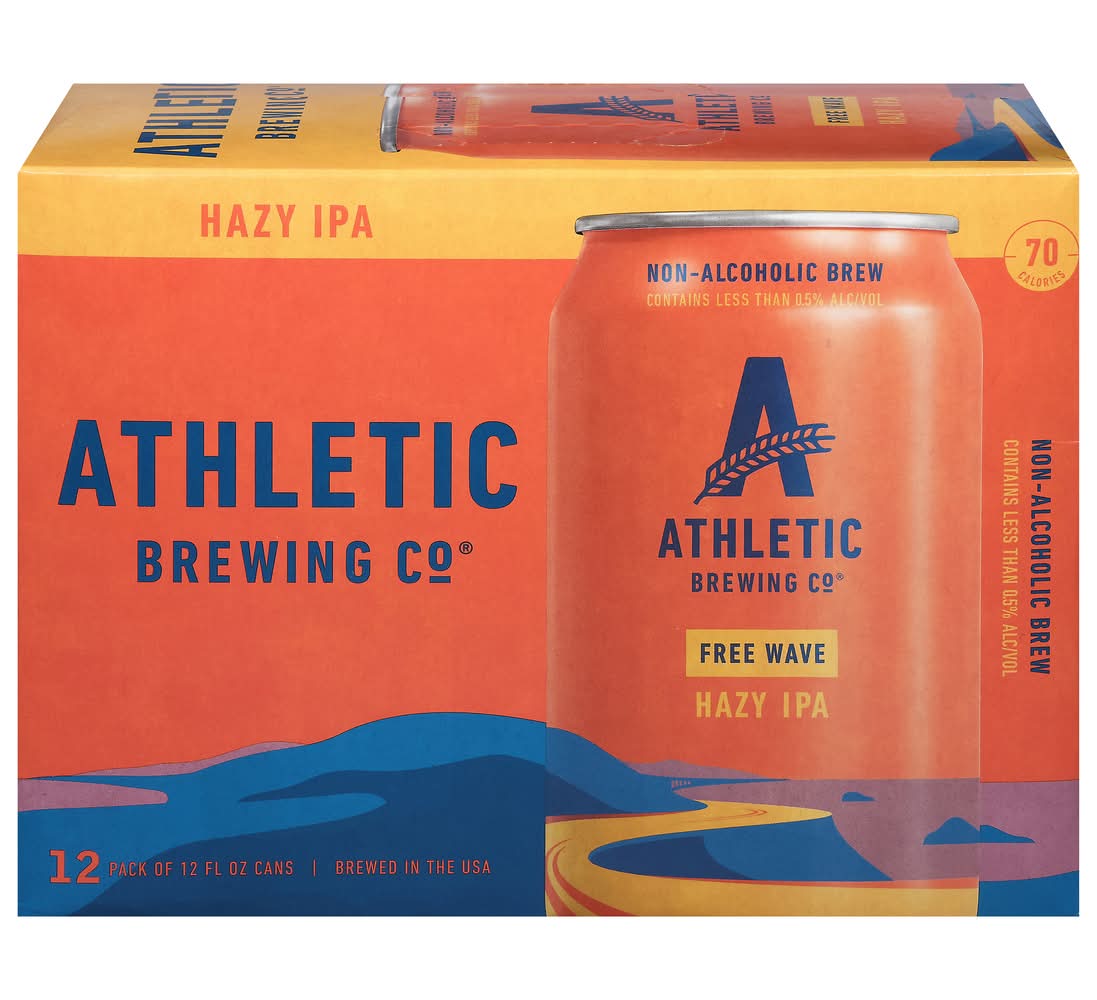 Athletic Brewing Co. Non Alcoholic Free Wave Hazy Ipa Beer (12 x 12 fl oz)