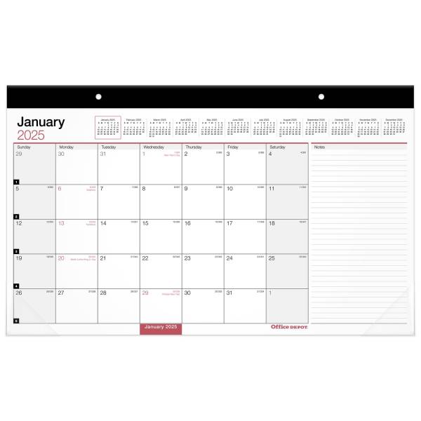 Office Depot Monthly Desk Pad Calendar 2025