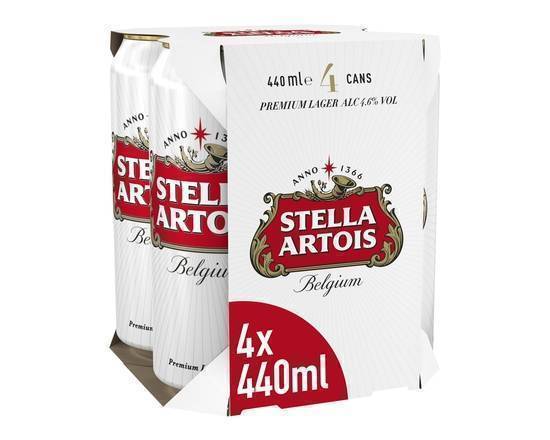 Stella Artois Belgium Premium Lager Beer Cans 4 x 440ml