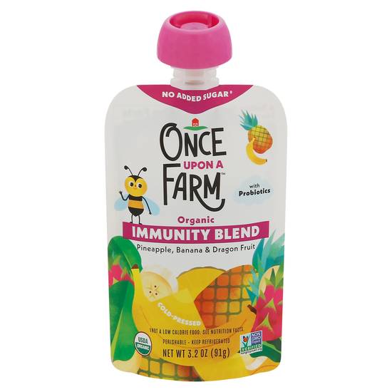 Once Upon a Farm Organic Immunity Blend (3.2 oz) (pineapple ,banana & dragon fruit)