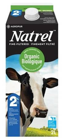 Natrel Organic Fine-Filtered 2% Partly Skimmed Milk (2 L)