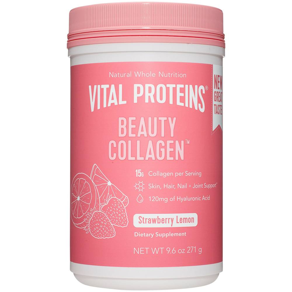 Beauty Collagen Powder - Hair, Skin, Nails & Joint Support - Strawberry Lemon (9.6 Oz. / 14 Servings)