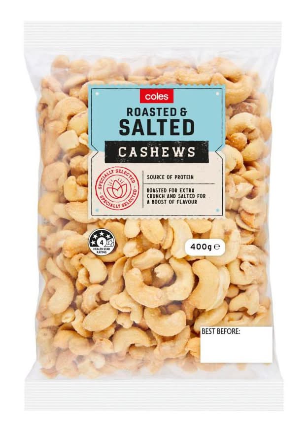 Coles Roasted & Salted Cashews 400g
