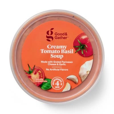 Good & Gather Creamy Tomato Basil Soup, Parmesan Cheese & Garlic (16 oz)