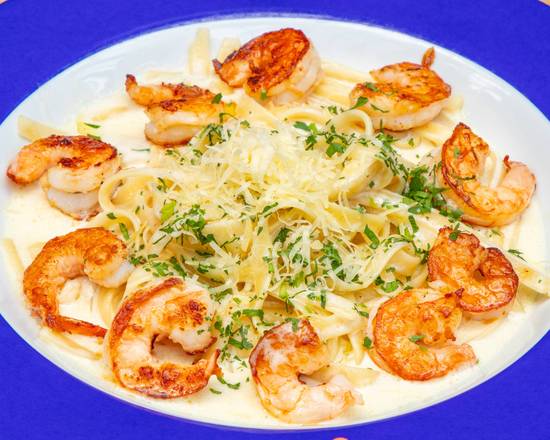 Fettuccine con camarones (120 grs.)