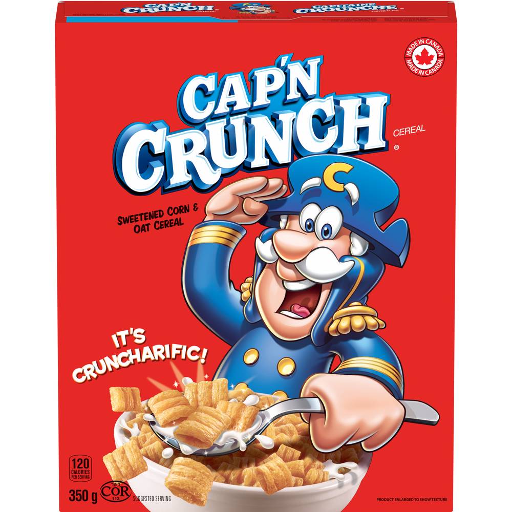 Cap'n Crunch Original Sweetened Corn & Oat Cereal (350 g)