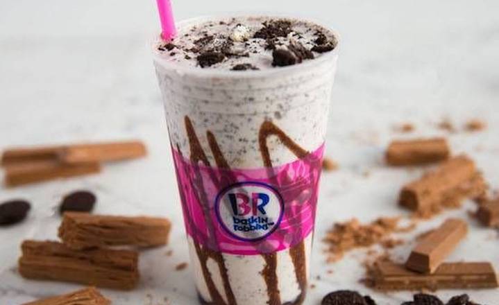 Cookies  and Cream Ultimate Shake (Vanilla ice cream with lots of cream filled chocolate cookie chunks throughout)